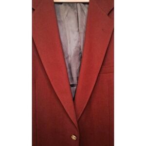 Stafford Blazer 42R Burgundy Wine Gold Buttons Hopsack Suit Jacket Sport Coat